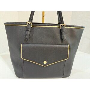 Michael Kors BLACK GENUINE LEATHER SHOULDER BAG HOBO TOTE HANDBAG PURSE